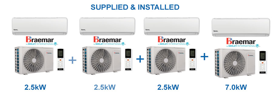 Braemar Reverse Cycle Air Conditioner Split System Package Deal